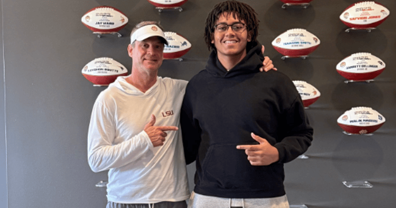 Lane Kiffin and LSU OL coach Eric Wolford made a big splash with a 4-star OL visitor